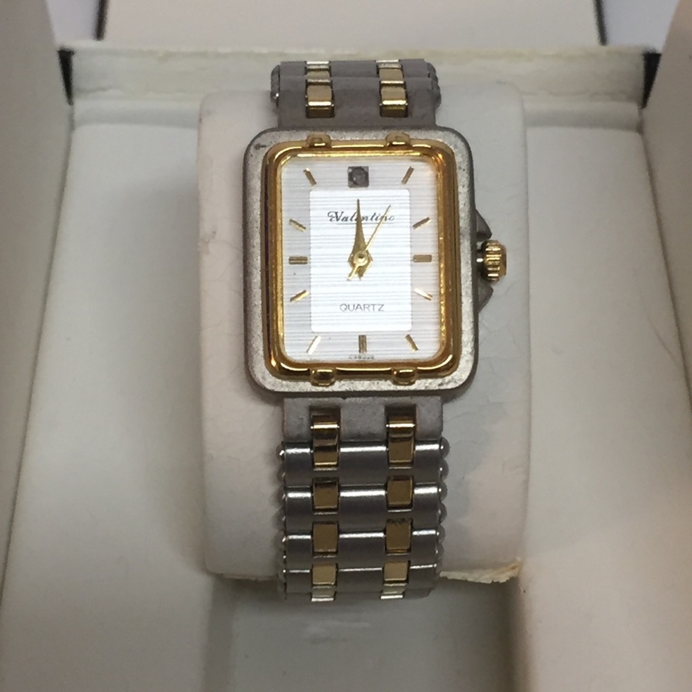 GEN Valentino Silver/Gold Watch; DIAMOND Accent